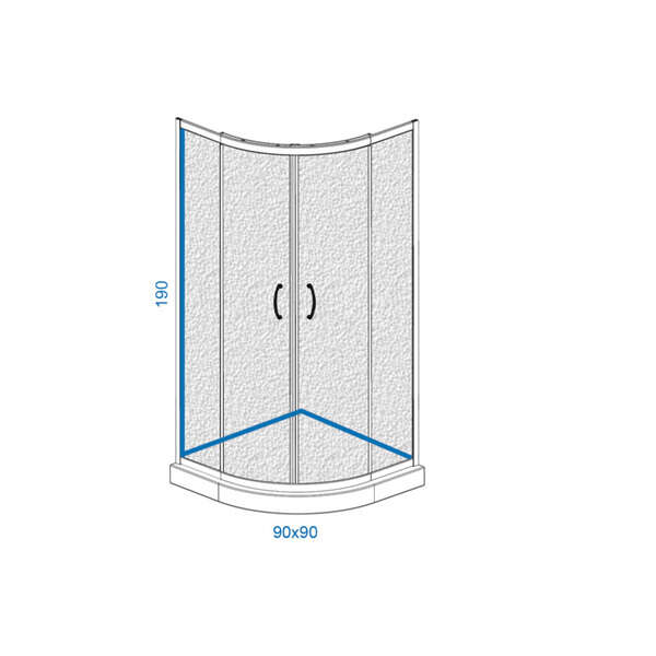 Tuš kabina R90 CHINCHILLA LINNI - Slika 2