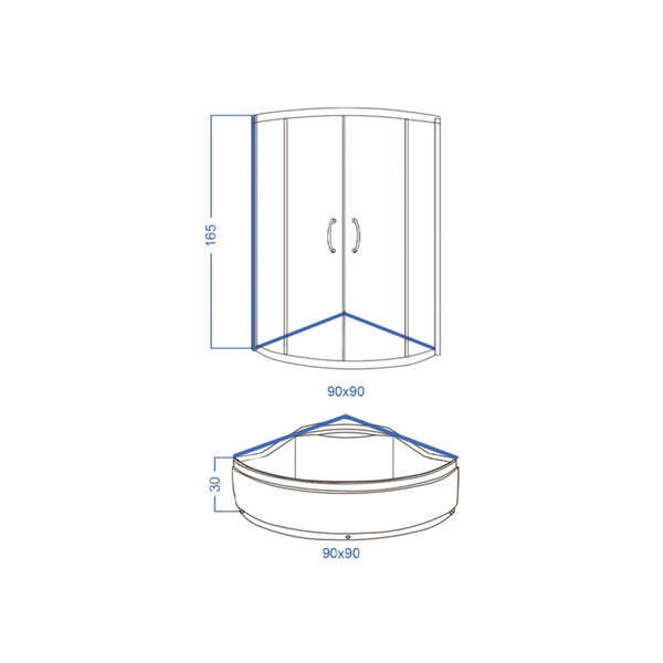 Tuš komplet R90 classic duboka LINNI - Slika 2