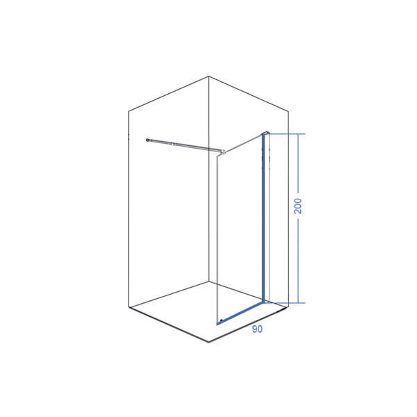 Tuš stena ELEGANCE gray logo 90*200 LINNI - Slika 2