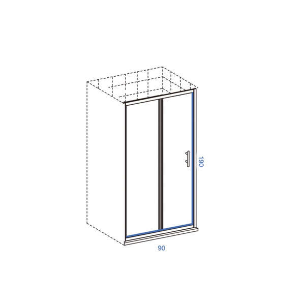 Tuš vrata 90*190 ACCORDION LINNI - Slika 2