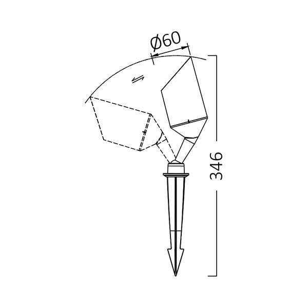 Ubodna baštenska svetiljka plastična, crna IP65 - Slika 4