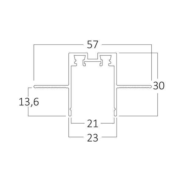 Ugradna magnetna šina 1m crna - Slika 2