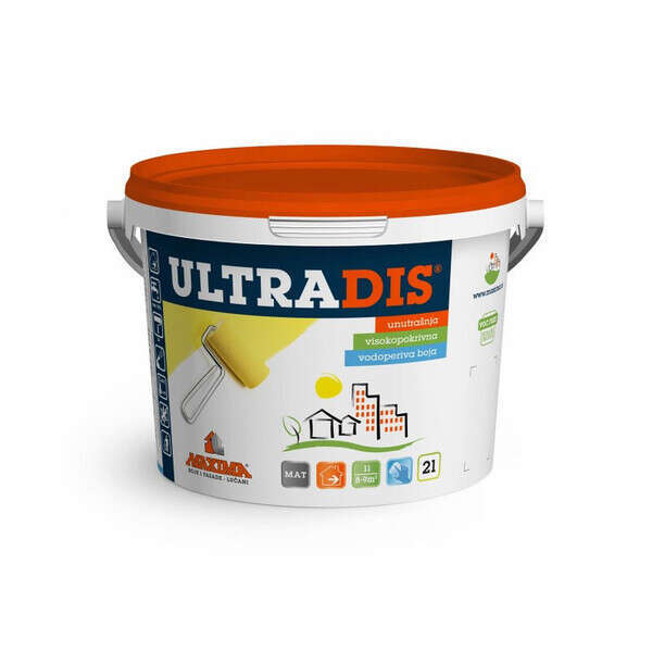 ULTRADIS unutrašnja visokopokrivna vodoperiva boja 1l - Slika 1