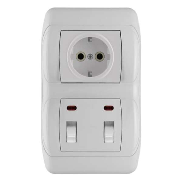 Vertikalna sklopka za kupatilo 16AX/250V (keramika), sa dvopolnom priključnicom 16A/250V (keramika) Royal - Slika 1