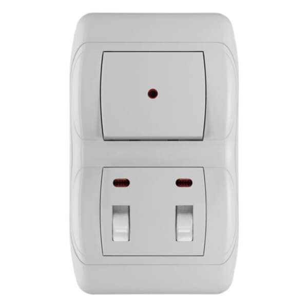 Vertikalna sklopka za kupatilo 16AX/250V (keramika) sa jednop. sklopkom 10AX/250V (plastika) Royal - Slika 1