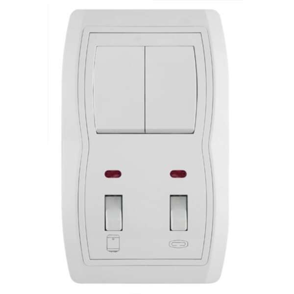 Vertikalna sklopka za kupatilo 16AX/250V (keramika) sa serij. sklopkom 10AX/16AX/250V (plastika) Status - Slika 1