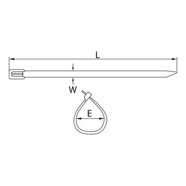 Vezice metalne 7.9x500mm 25kom. Commel - Slika 2