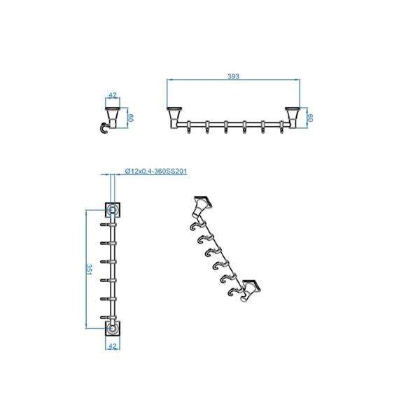Vešalica 6-kuke classic LINNI - Slika 3