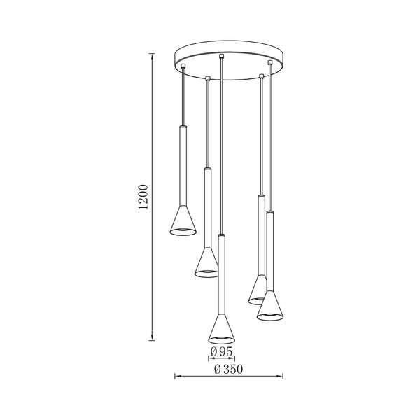 Visilica 5H-5xGU10-BLC - Slika 3
