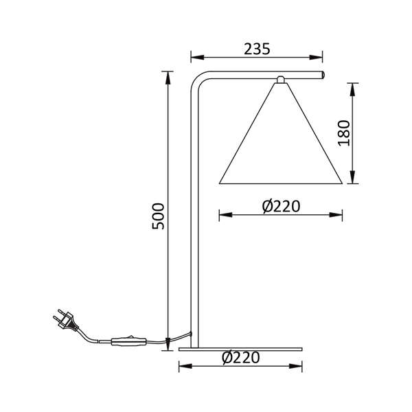 Stona lampa zlatna 1H-1xE27 - Slika 3