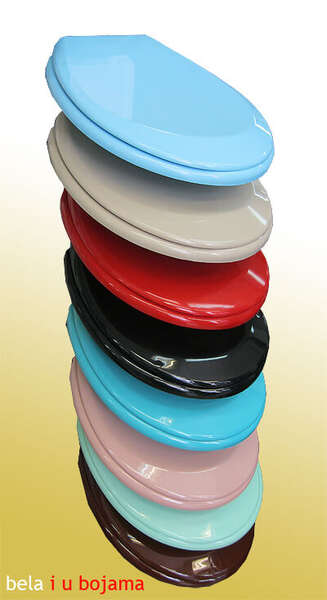 WC daska ABS anti bakterijska – 44,5×38 roze - Slika 1