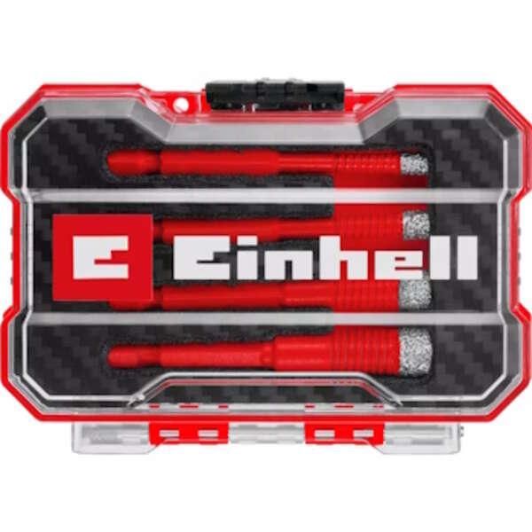 XS-CASE set dijamantskih burgija za keramiku E6.3-1/4" 4/1 Einhell - Slika 9