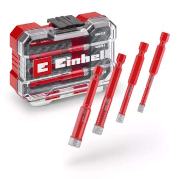 XS-CASE set dijamantskih burgija za keramiku E6.3-1/4" 4/1 Einhell - Slika 1