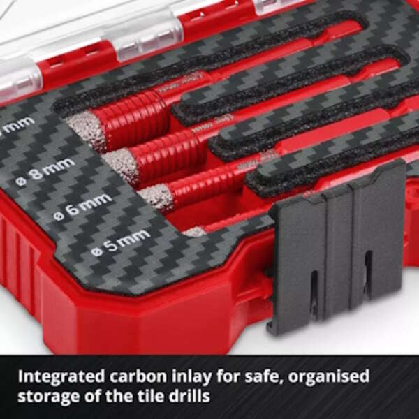 XS-CASE set dijamantskih burgija za keramiku E6.3-1/4" 4/1 Einhell - Slika 5