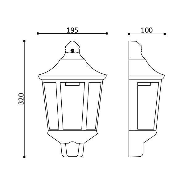 Zidna baštenska svetiljka bela E27-IP44 - Slika 4