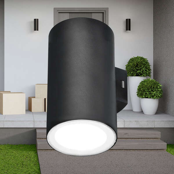 Zidna baštenska svetiljka crna 2x9W-3000K-IP65 - Slika 2