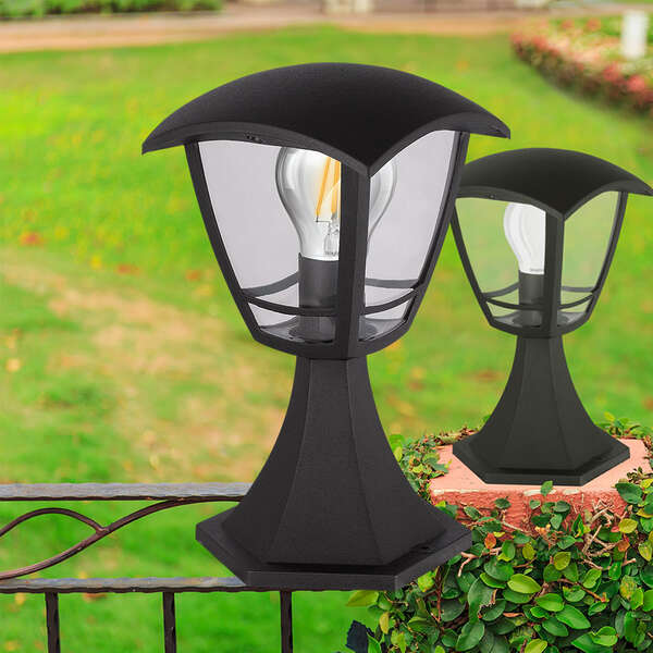 Zidna baštenska svetiljka crna E27-IP44 - Slika 2