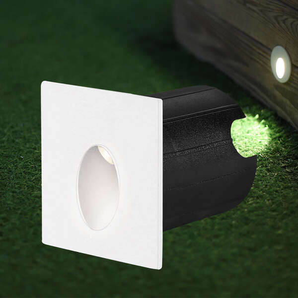 Zidna baštenska svetiljka kvadratna bela 2W-3000K-IP65 - Slika 2