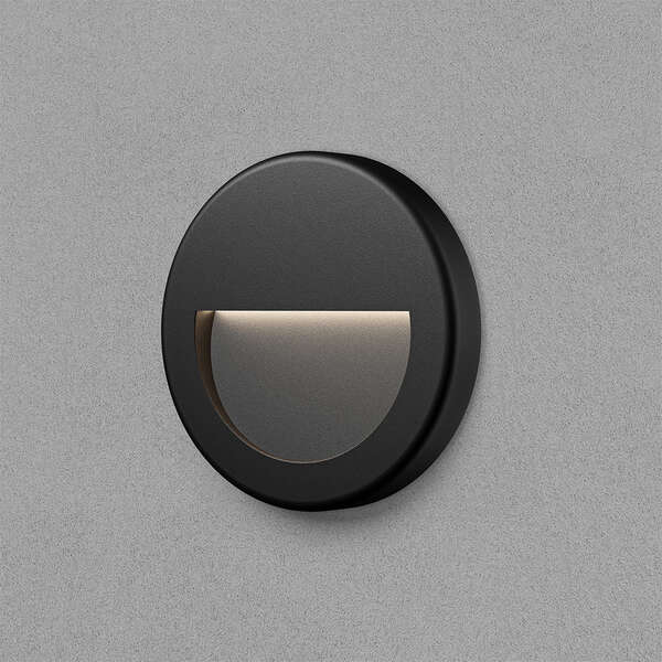 Zidna baštenska svetiljka okrugla crna 3W-3000K-IP65 - Slika 2