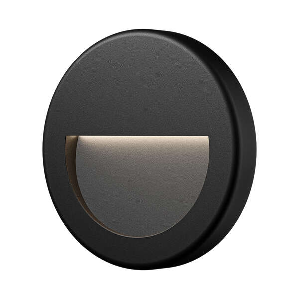 Zidna baštenska svetiljka okrugla crna 3W-3000K-IP65 - Slika 1