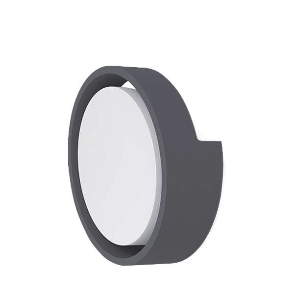 Zidna baštenska svetiljka okrugla siva, 12W-6500K-IP65 - Slika 1