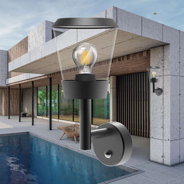 Zidna baštenska svetiljka sa senzorom 1xE27-IP54 - Slika 2