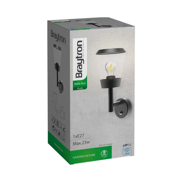 Zidna baštenska svetiljka sa senzorom 1xE27-IP54 - Slika 3