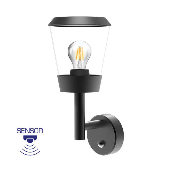 Zidna baštenska svetiljka sa senzorom 1xE27-IP54 - Slika 1