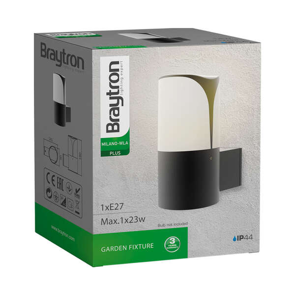 Zidna baštenska svetiljka siva 1xE27-IP44 - Slika 3