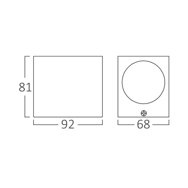 Zidna rozetna siva 1xGU10-IP44 - Slika 3