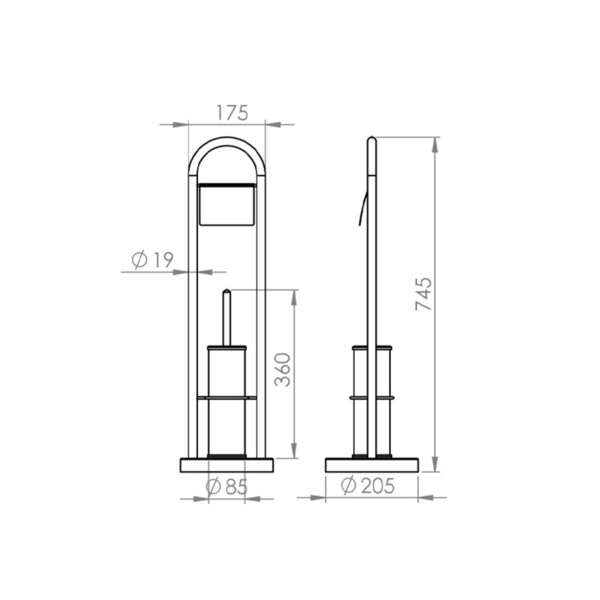 Četka za WC šolju + držač classic LINNI - Slika 4