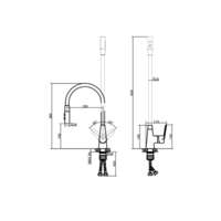 Baterija za sudoperu stojeća KITCHEN 109 body - Slika 7