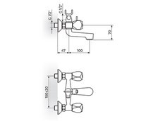 Baterija za kadu sa ručnim tušem KLASIK FUMME KF12101 - Slika 2