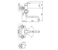 Baterija za kadu "Švedska" sa ručnim tušem PERLA JP341002 - Slika 2