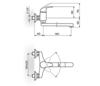Baterija za sudoperu - lavabo izliv 150mm PERLA JP321015 - Slika 2