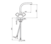 Baterija za sudoperu - lavabo izliv 180mm KLASIK K23101 - Slika 2