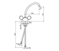 Baterija za sudoperu - lavabo izliv 200mm KLASIK FUMME KF23020 - Slika 2