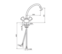 Baterija za sudoperu - lavabo izliv 200mm KLASIK K23020 - Slika 2