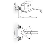 Baterija za sudoperu - lavabo izliv 200mm S PERLA JP321S20 - Slika 2