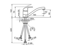 Baterija za sudoperu električni prelivni bojler kratak izliv PERLA JP381083 - Slika 2