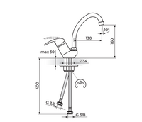 Baterija za sudoperu izliv 130mm PERLA JP382011 - Slika 2