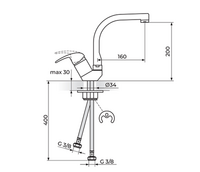 Baterija za sudoperu izliv 180mm PERLA JP382201 - Slika 2