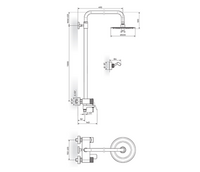 Baterija za tuš kadu sa usponskim tušem 210x210mm i izlivom 237351G - Slika 2