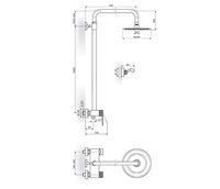 Baterija za tuš kadu sa usponskim tušem 250mm 237251G - Slika 2