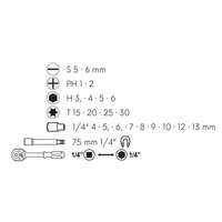 Bitovi i gedore sa račnom set 23kom. LEVIOR - Slika 2