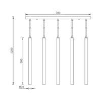Dekorativna svetiljka crna 1H-5xG9 - Slika 3