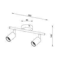Dekorativna svetiljka crna 2H-2xE27 - Slika 3