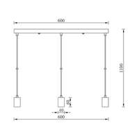 Dekorativna svetiljka crna 3H-3xE27 - Slika 3