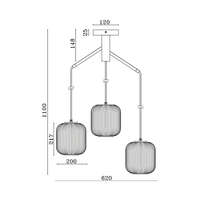 Dekorativna visilica, crna 3H-1xE27 - Slika 3