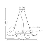 Dekorativna visilica 11H-11xG9-CLR - Slika 4